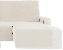 Bankhoes Chaise Long, 290 cm - Gewatteerd, Katoen, Ademend, Ecru