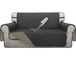 Bankhoes Dubbele Bescherming - Omkeerbare Hoes - Meubels Beschermen - 100% Waterdicht - Voor 2-zits Bank - Donkergrijs/Beige