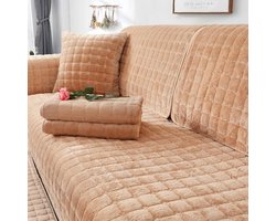 Bankhoes Fluweel - Meubelbeschermer Bank - Bank Beschermen - Antislip Onderkant - 90x120cm - Camel