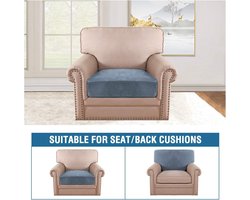 Bankhoes - Fluwelen stretch - bankovertrek - modulaire kussenhoezen - 77D x 75B x 25H centimeter - set van 1 - Stenen blauw