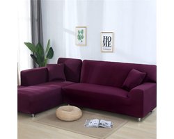 Bankhoes Hoekbank - L-vormigehoes - Meubels Beschermen - Elastische Stretchstof - 195-230cm - Bonenpasta