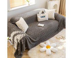 Bankhoes Hoekbank - Universelehoes - Meubels Beschermen - Zacht Polyester Katoen - 180x300 cm - Donkergrijs