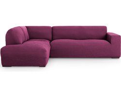 Bankhoes Milos Links Paars - Elastisch & Antistatisch - Bankhoezen voor hoekbank