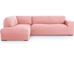 Bankhoes Milos Links Roze - Elastisch & Antistatisch - Bankhoezen voor hoekbank