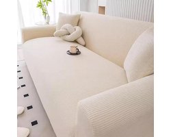Bankhoes - Sofa Cover - Stretch Jacquard Fabric -Zits - Voor Woonkamer beige
