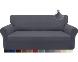 Bankhoes - Stretch Hoekbankhoes - Winter - Winterbankhoes - 3-zitsbankhoes - Stretch Bankhoes - 3-zits - Extra Zacht - Spandex - Meubelbeschermer - met Elastische Onderkant - Grijs - 1,8 m