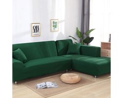 Bankhoes Stretch - Sofahoezen Meubelbeschermer - Meubels Beschermen - Hoge Rek Jacquard - 90-140 cm - Donkergroen
