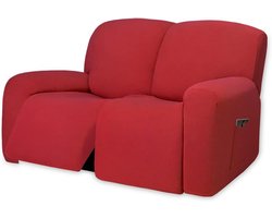 Bankhoes voor Loveseat - Bankbeschermer Sofa Cover - Meubels Beschermen - Super Stretch Stof - Tot 55 inch zitbreedte - Rood