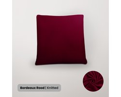 BankhoesDiscounter Knitted Kussenhoes – 45x45cm – Bordeaux Rood – Kussensloop – Kussenovertrek – Kussenhoes 45x45