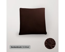 BankhoesDiscounter Knitted Kussenhoes – 45x45cm – Donkerbruin – Kussensloop – Kussenovertrek – Kussenhoes 45x45