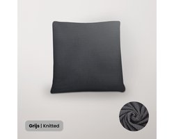 BankhoesDiscounter Knitted Kussenhoes – 45x45cm – Grijs – Kussensloop – Kussenovertrek – Kussenhoes 45x45