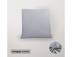 BankhoesDiscounter Knitted Kussenhoes – 45x45cm – Lichtgrijs – Kussensloop – Kussenovertrek – Kussenhoes 45x45