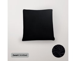 BankhoesDiscounter Knitted Kussenhoes – 45x45cm – Zwart – Kussensloop – Kussenovertrek – Kussenhoes 45x45