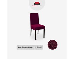 BankhoesDiscounter Knitted Stoelhoes – Eetkamer Stoelhoezen – Zetelhoes - Hoezen voor Eetkamerstoelen - Stoelbeschermers - Stoelhoezen Stretch – Bordeaux Rood