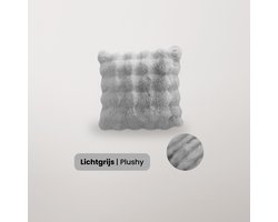 BankhoesDiscounter Plushy Kussenhoes – 45*45cm – Lichtgrijs – Kussensloop – Kussenovertrek – Kussenhoes 45x45