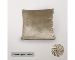 BankhoesDiscounter Velvet Kussenhoes – 45x45cm – Champagne – Kussensloop – Kussenovertrek – Kussenhoes 45x45