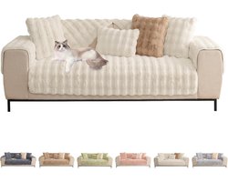 Bankhoezen hoekbank L-vorm chaise longue voor woonkamer - superzachte meubelbescherming in beige - 1-2-3-4-zitsbankhoezen - dikke bankhoes hoekbank overtrek