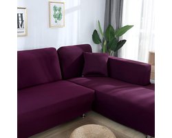 Bankhoezen L-vorm - Sofahoes Hoekbank - Bank Beschermen - Twee Delen - Voor 2- en 3-zits - Rood