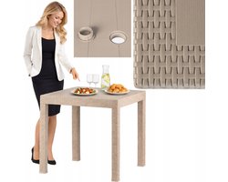 Bankietowo Riviera - Tuin Tafel - Rattan Imitatie - Beige - 82x82cm