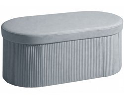 Bankje 76×38×35 cm Donkergrijs Polyester Voetenbank rustbank leesbank en schoenenbank met opbergruimte Ruimtebesparend Opvouwbaar ontwerp Voor woonkamer hal en slaapkamer