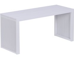 Bankje bamboe - 43x90x33 cm - wit
