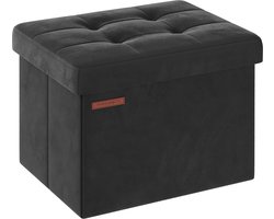 Bankje – Met opbergruimte van fluweel – Met inktzwarte deksel