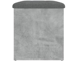 Bankje Met Opbergruimte – Zitbank – Opbergbank – Zitkist – Schoenenbank – Beton Grijs – Hout – Compact 62x42x45 cm – Multifunctioneel Voor Hal Slaapkamer Woonkamer