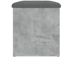 Bankje Met Opbergruimte – Zitbank – Opbergbank – Zitkist – Schoenenbank – Beton Grijs – Hout – Compact 62x42x45 cm – Multifunctioneel Voor Hal Slaapkamer Woonkamer