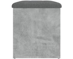Bankje Met Opbergruimte – Zitbank – Opbergbank – Zitkist – Schoenenbank – Beton Grijs – Hout – Compact 62x42x45 cm – Multifunctioneel Voor Hal Slaapkamer Woonkamer