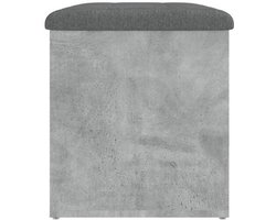 Bankje Met Opbergruimte – Zitbank – Opbergbank – Zitkist – Schoenenbank – Beton Grijs – Hout – Compact 62x42x45 cm – Multifunctioneel Voor Hal Slaapkamer Woonkamer