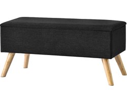 Bankje Salford met opbergruimte 79x39,5x39,5 cm zwart