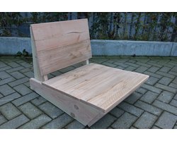 Bankje “Sauna” van douglas hout 60cm – relax bank – Loungebank – Lage zetel – 1 persoons stoel