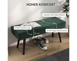 Bankje – Zitbank – Halbankje – Slaapkamerbank – Velvet Bank – Fluweelachtige Bekleding – Stalen Poten – 100x36x45 cm – Max. 120 kg Draagvermogen