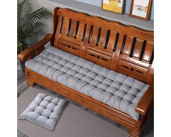 Bankkussen Katoen - Zitkussen Bank - Buiten Zitten - Extra Dik - 120x40cm - Blauw