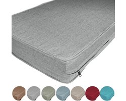 Bankkussen Linnen - Kussen voor tuinbank - Comfortabel Zitten - Waterafstotende Stof - 70x140x5 cm - Lichtgrijs