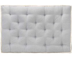 Bankkussen pallet - Zitkussen tuinstoel - Comfortabel buiten zitten - Dikke vulling katoen - 120x80x10 cm - Grijs