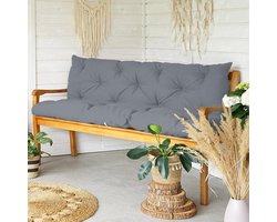 Bankkussen Tuinbank - Zitkussen Rugkussen - Buiten Ontspannen - Gerecycled Materiaal - 150x110 cm - Donkergrijs
