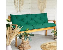 Bankkussen Tuinbank - Zitkussen Rugkussen - Buiten Ontspannen - Weerbestendig Gerecycled Materiaal - 180x50x50 cm - Groen