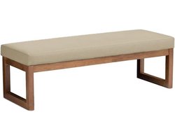 Bankkussen - Tuinkussen Stoelkussen - Buiten Zitten - Antislip Rubberen Achterkant - 140x40x5cm - Beige