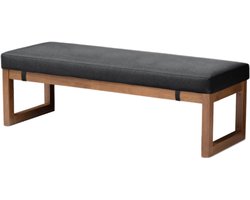 Bankkussen - Zitkussen - Ergonomisch - Zacht - voor Schoenbank - Meubels - Tuinbank - Eetbank - Linnen Stof - 160 x 35 x 5 cm - Diep Warm Grijs