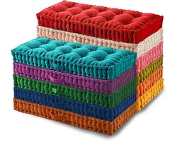 Bankkussen - Zitkussen Vloerkussen - Binnen Zitten - 10 cm Dikke Fluweel - 100x60 cm - Donkerblauw