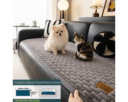 Bankkussen,Geschikt 2 zitplaatsen,antislip bankbeschermer voor huisdieren,wasbare,pluche banksprei,vierkant quilt patroon, meubelbescherming tegen hondenhaar,vlekken en krassen,universeel bank zitkussen,zachte bankdeken voor woonkamer,70x150cm,Grijs