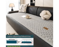 Bankkussen,Geschikt 4 zitplaatsen,antislip bankbeschermer voor huisdieren,wasbare,pluche banksprei,vierkant quilt patroon, meubelbescherming tegen hondenhaar,vlekken en krassen,universeel bank zitkussen,zachte bankdeken voor woonkamer,70x210cm,Grijs