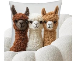 Bankkussenslopen - Decoratieve kussenhoes - Woonkamer Decoratie - Zachte Alpaca Stijl - 45x45 cm - Multicolor