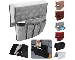 Bankopberger - Bed en bank organizer - Opbergen - Opbergzak - Bedopberger - Bed opbergzak - Bedside Pocket Opbergzak Grijs - Tijdschriftenhouder - Sofa Stoel Bank - Armsteun Organizer - 90x34cm - grijs