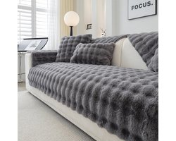 Bankovertrek, bankhoes, fluweel, antislip, voor 1-, 2-, 3-, 4-zitsbank, L-vormige bank, hoekbank