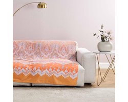 Bankovertrek Sprei - Multifunctioneel Doek - Meubels Vernieuwen - Puur Katoen - 270 x 270 cm - Oranje
