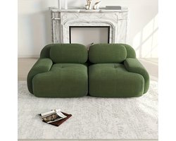 Bankstel – Tweezitsbank – Slaapbank – Sofa – Hoekbank – Modern Groen – Compact Ruimtebesparend Design – Zachte Katoenen Bekleding