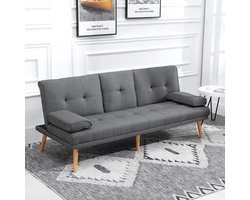 Bankstel – Zaza Home - Slaapbank met tafel – Bekerhouder - Donkergrijs