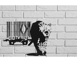 BANKSY Barcode Leopard Canvas Print